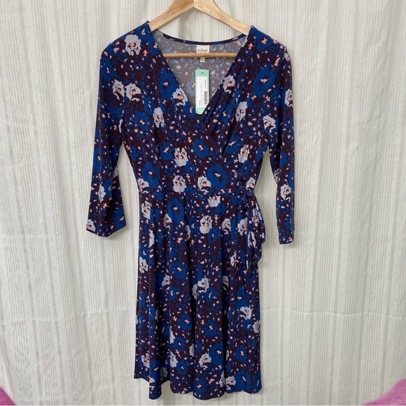 Kaileigh Dresses & Skirts - NWT! Kaileigh Charlotte Faux Wrap Knit Dress in Dark Purple